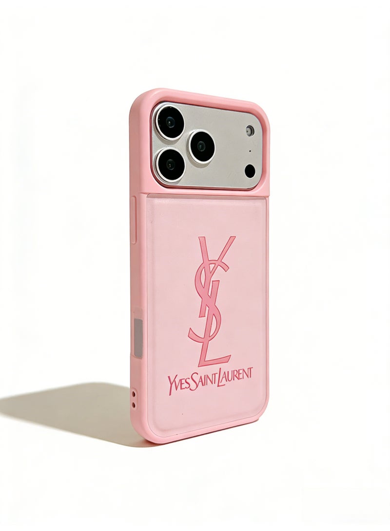 سانت لوران YSLMonochrome Pink Logo Case for iPhone 16 Pro Max & iPhone 17 Pro Max - Image 2