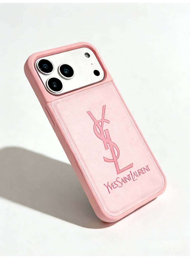 سانت لوران YSLMonochrome Pink Logo Case for iPhone 16 Pro Max & iPhone 17 Pro Max - Image 4