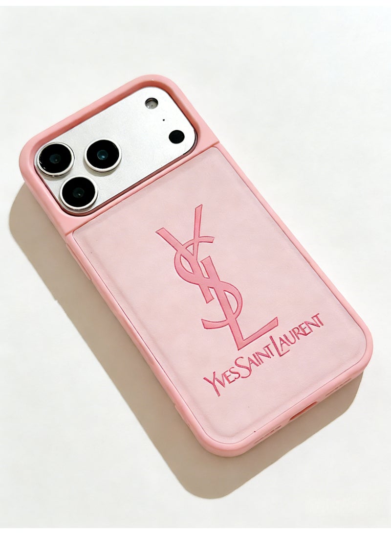 سانت لوران YSLMonochrome Pink Logo Case for iPhone 16 Pro Max & iPhone 17 Pro Max - Image 5