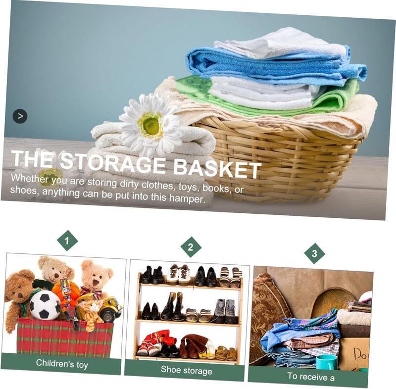 Household Large-capacity Foldable Laundry Hamper for Clothes Versatile Storage Basket for Toys and More Space-saving Organizer Comfortable Handles Design Green - Image 5
