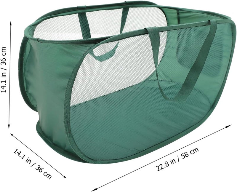 Household Large-capacity Foldable Laundry Hamper for Clothes Versatile Storage Basket for Toys and More Space-saving Organizer Comfortable Handles Design Green - Image 3