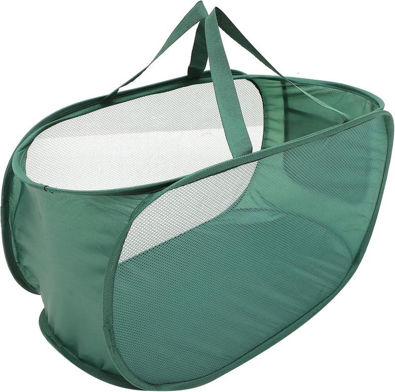 Household Large-capacity Foldable Laundry Hamper for Clothes Versatile Storage Basket for Toys and More Space-saving Organizer Comfortable Handles Design Green - Image 1