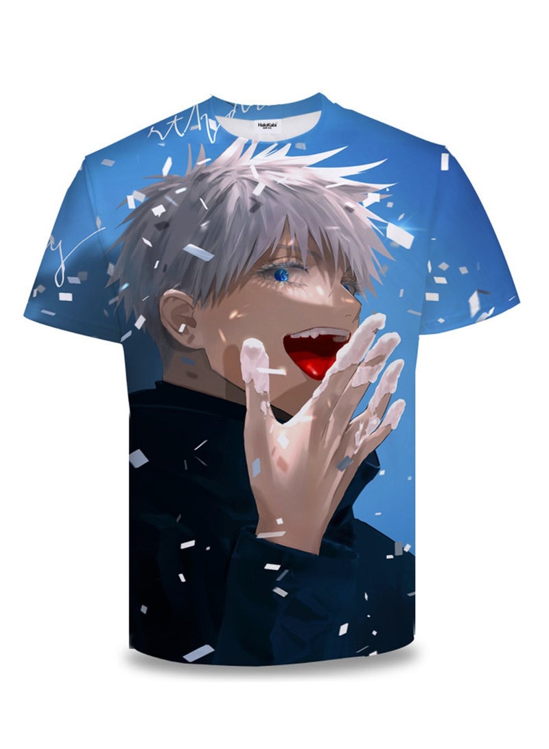 تي شيرت الرسوم المتحركة Jujutsu Kaisen ثلاثي الأبعاد بطباعة رقمية قابلة للتنفس - Image 1