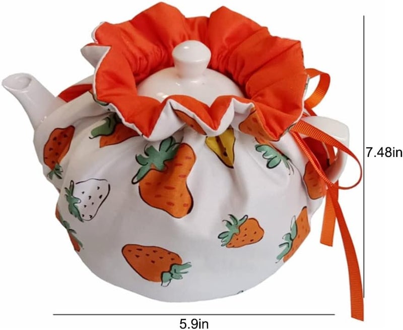 Yangshine Vintage Handmade Tea Cozy, Nature Cotton Teapot Dust Proof Cover Insulated Kettle Tea Warmer for Home Kitchen Decor Tea Cozies for Hotel Restaurant Tea Party - Image 2