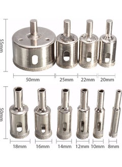 NIBEMINENT 10-Piece Diamond Drill Bit Set Silver  - Image 2