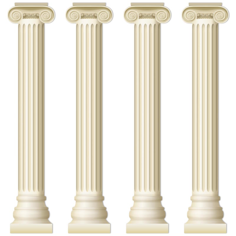 Yiaoyinnz 4Pcs Greek Party Wall Decorations Greek Columns Cardboard Pillars Cutouts Ancient Greek Party Decor for Birthday Medieval Renaissance Wall Photo Backdrop Photography Background Supplies - Image 2