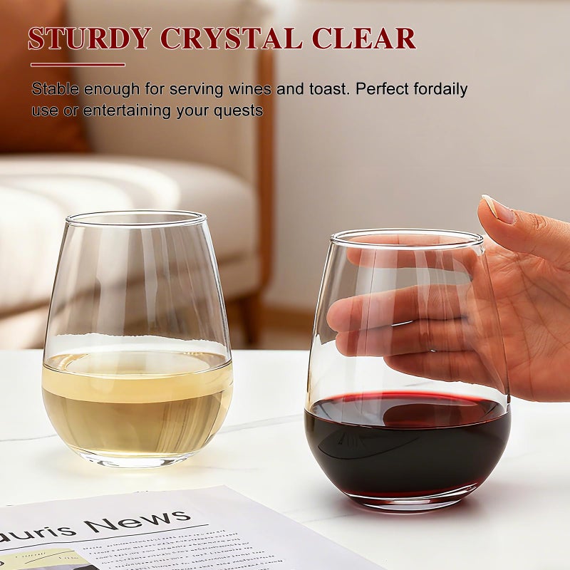 Datttcc 12 pack Stemless Wine Glasses,wine glasses set of 12,16oz wine glass For High-end Banquet, Large Wine Glasses,Party, Bar,Wedding,Ideal Wine Accessories Gift - Image 3