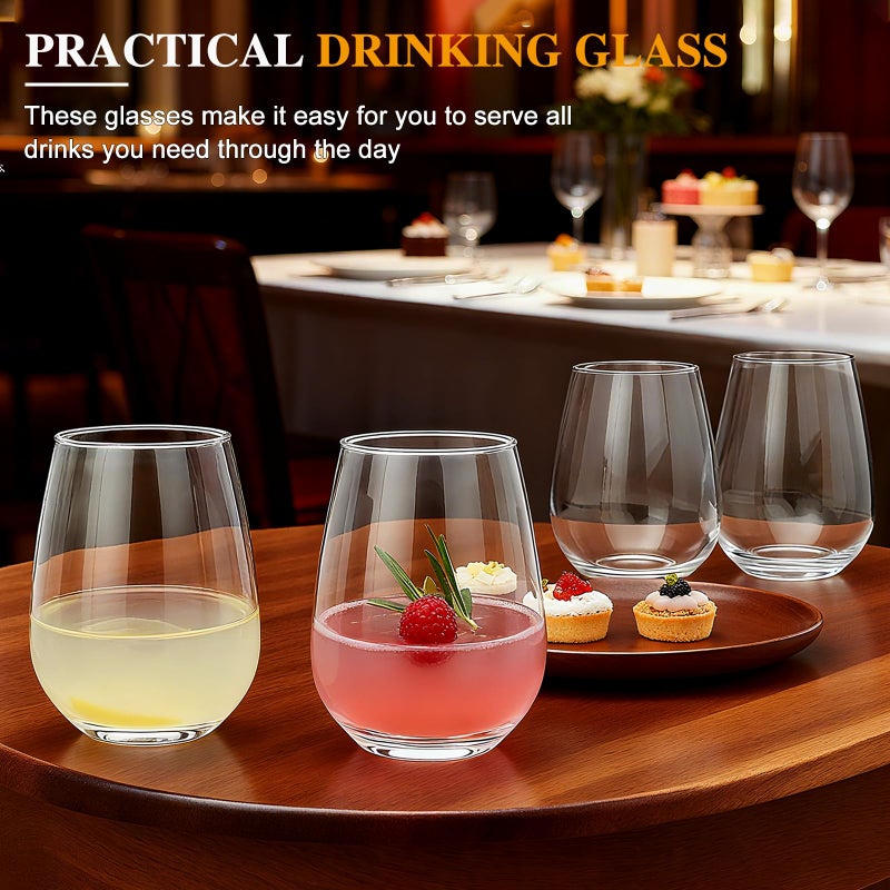 Datttcc 12 pack Stemless Wine Glasses,wine glasses set of 12,16oz wine glass For High-end Banquet, Large Wine Glasses,Party, Bar,Wedding,Ideal Wine Accessories Gift - Image 5