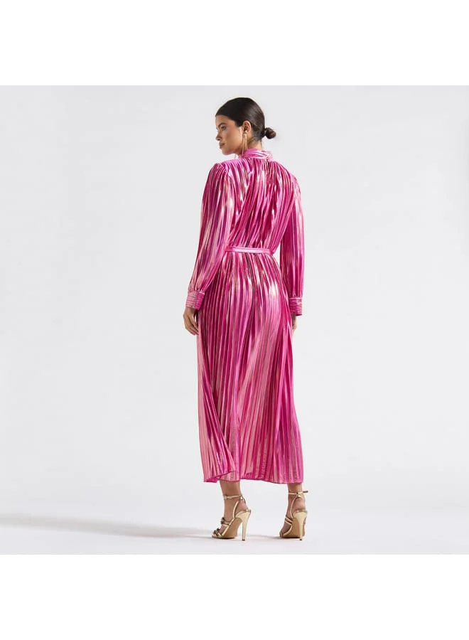 Splash FAV Pleated Metallic Dress
