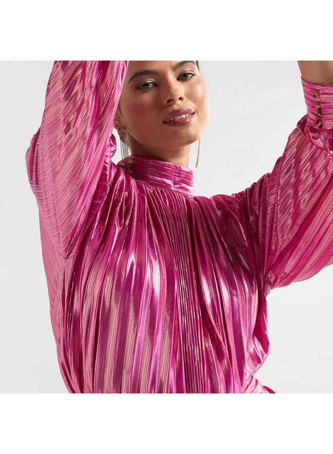 Splash FAV Pleated Metallic Dress