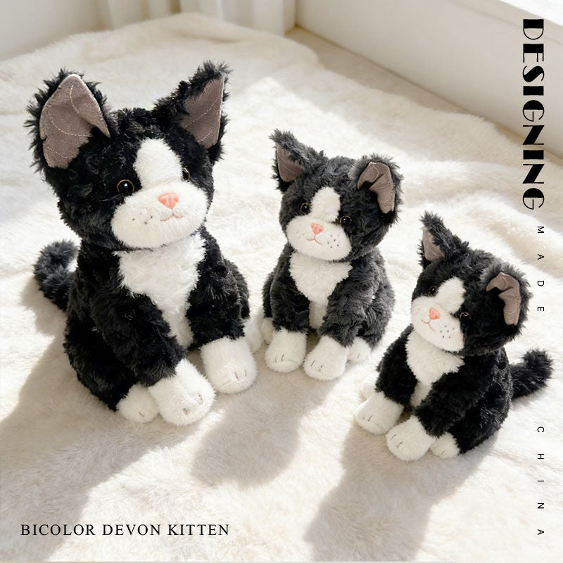 Lifelike Sitting Cat Plush Stuffed Animal Toy for Kids, Sleep Companion - Image 3