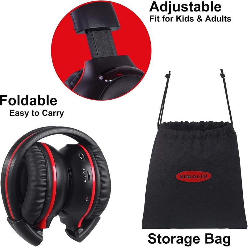 SIMOLIO 3 Pack Wireless IR Headphones for Car Entertainment - Image 3
