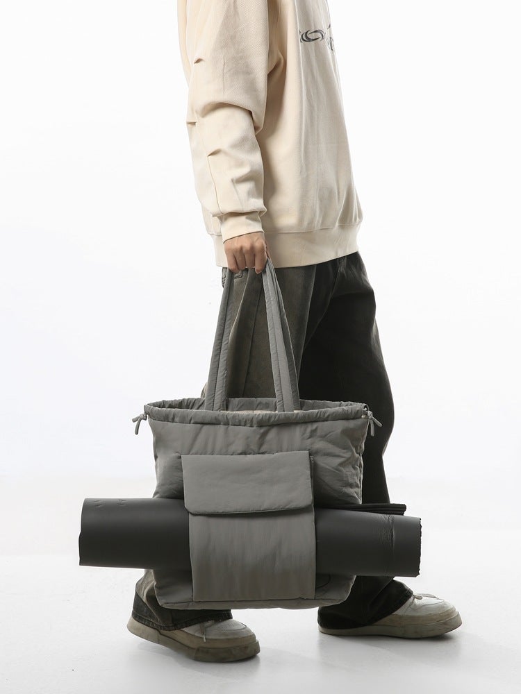 Solid Color Cotton Bag Tote Bag Large Capacity Simple Lightweight Commuter Women'S Bag Student School Bag Hand Carrying Shoulder Bag - Image 2