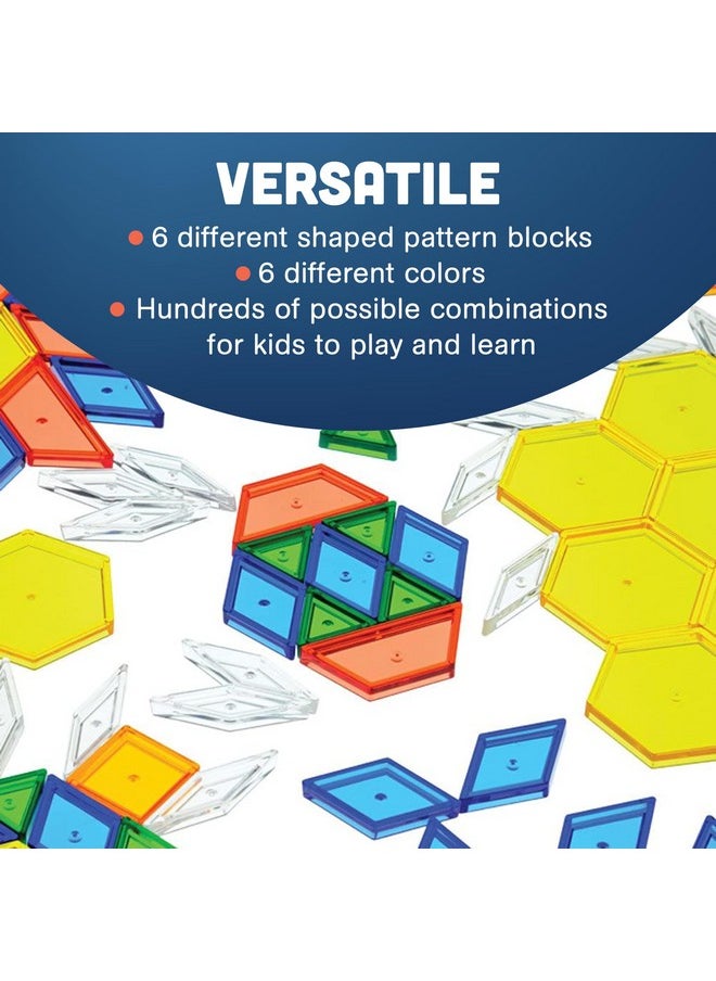 Constructive Playthings Translucent Pattern Blocks, Light Table Manipulatives, Stem Toys, Sensory Play, Create, Build And Design, Color Exploration, Set Of 147 Blocks, Toys For Kids 3 Years And Up  - Image 5