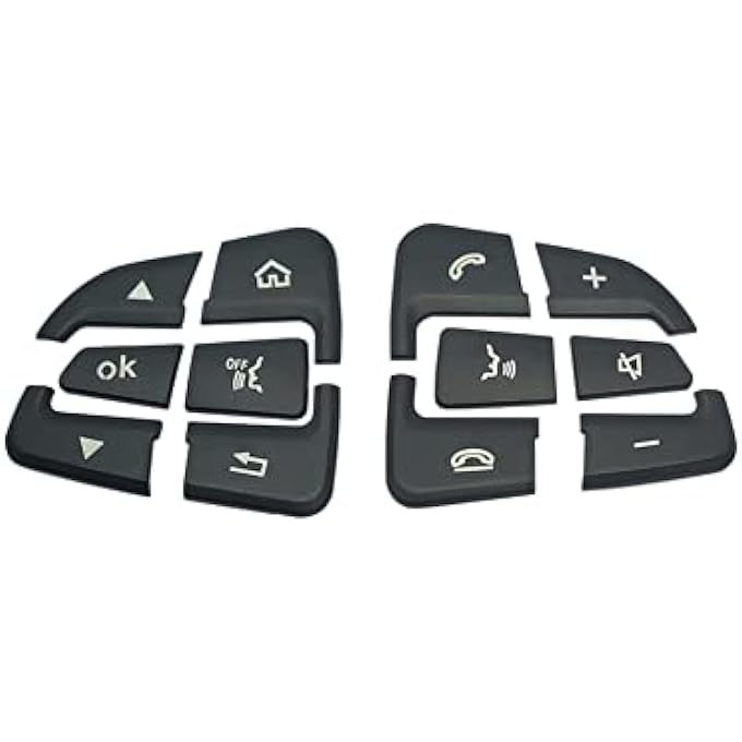 TJMR Car Steering Wheel Button Switch Trim Cover Sticker Fit For Mercedes Benz C GLC V Class W205 X253 W447, Black-Ok model (Y20220410OK) - Image 1
