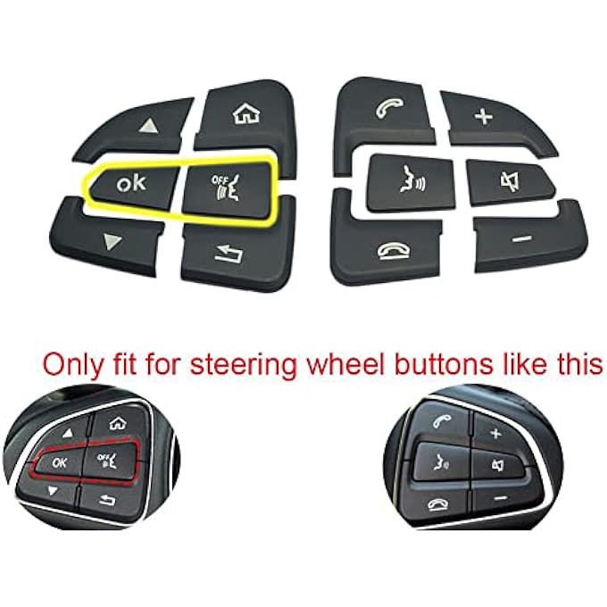 TJMR Car Steering Wheel Button Switch Trim Cover Sticker Fit For Mercedes Benz C GLC V Class W205 X253 W447, Black-Ok model (Y20220410OK) - Image 2