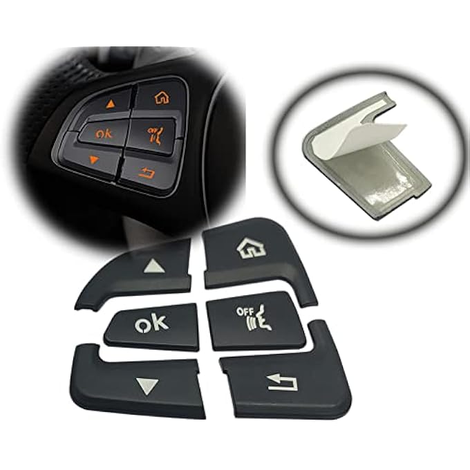 TJMR Car Steering Wheel Button Switch Trim Cover Sticker Fit For Mercedes Benz C GLC V Class W205 X253 W447, Black-Ok model (Y20220410OK) - Image 3