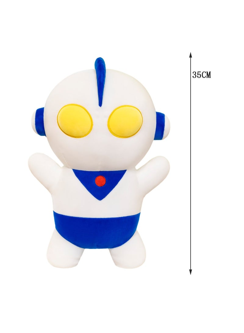 35 CM Cute Cartoon Ultraman Plush Toy Soft Stuffed Doll For Girls And Boys All Ages Gift (Blue)  - Image 2
