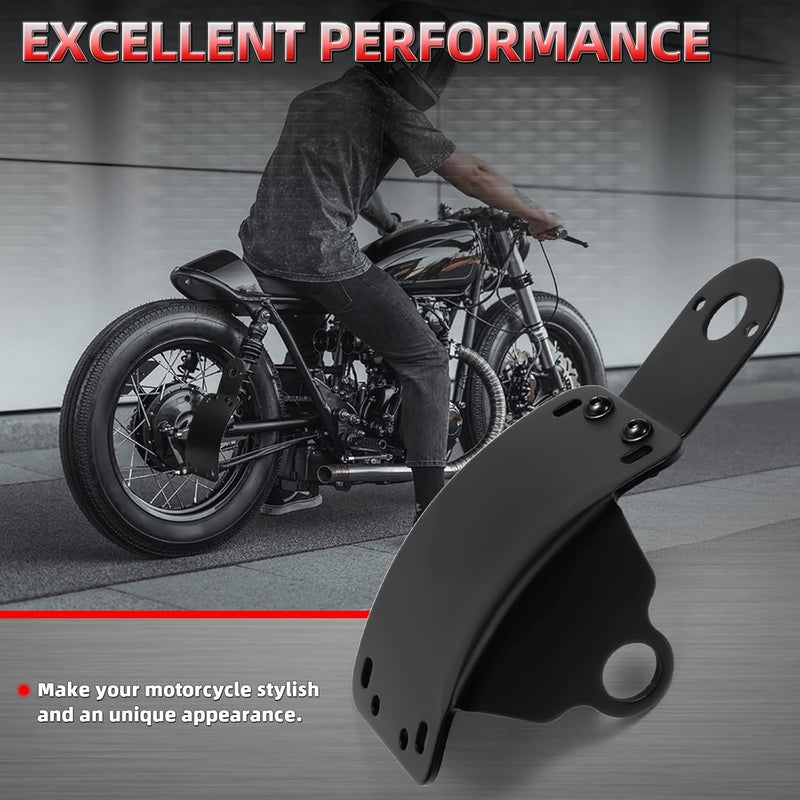 Amazicha 1" Axle Hole Curved Side Mounted License Plate Bracket Holder for Harley Sportster Bobber Chopper - Image 5