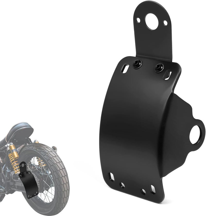Amazicha 1" Axle Hole Curved Side Mounted License Plate Bracket Holder for Harley Sportster Bobber Chopper - Image 1