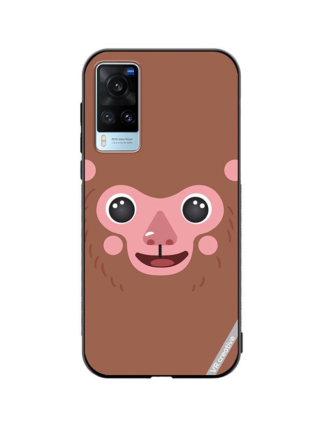 VR CREATIVE Protective Case Cover For Vivo X60 Monkey Cartoon Face Design Multicolour - Image 1