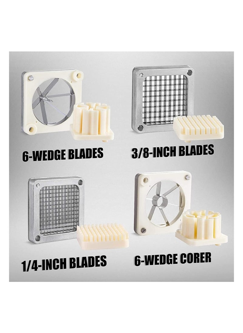 LETWOO LETWOO Commercial French Fry Cutter with 4 Replacement Blades 1/4 and 3/8 Blade Easy Dicer Chopper 6Wedge Slicer and 6Wedge Apple Corer Lemon Potato Cutter for French Fries with Extended Handle  - Image 3