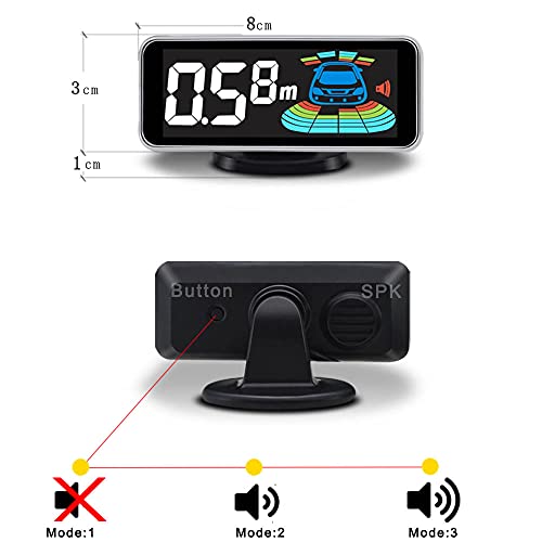 ELSNU Backup Parktronic System Car Auto Vehicle Reverse with 8 Parking Sensors kit Distance Detection LCD Distance Display Sound Warning … - Image 5
