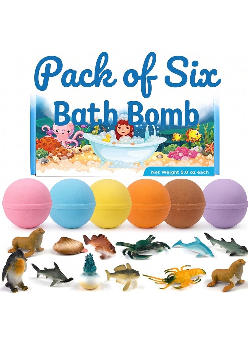 Bath Bombs for Kids Surprise Toys Inside SEA Animals - Ocean Toys Like Shark or Jellyfish | Natural Safe Bath Bombs Gift Set for Girls & Boys - Multicolored Organic Bubble Bath - Image 1