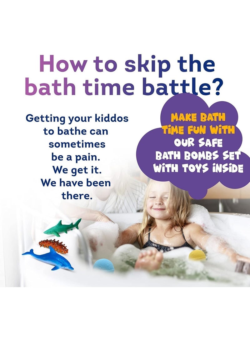 Bath Bombs for Kids Surprise Toys Inside SEA Animals - Ocean Toys Like Shark or Jellyfish | Natural Safe Bath Bombs Gift Set for Girls & Boys - Multicolored Organic Bubble Bath - Image 3