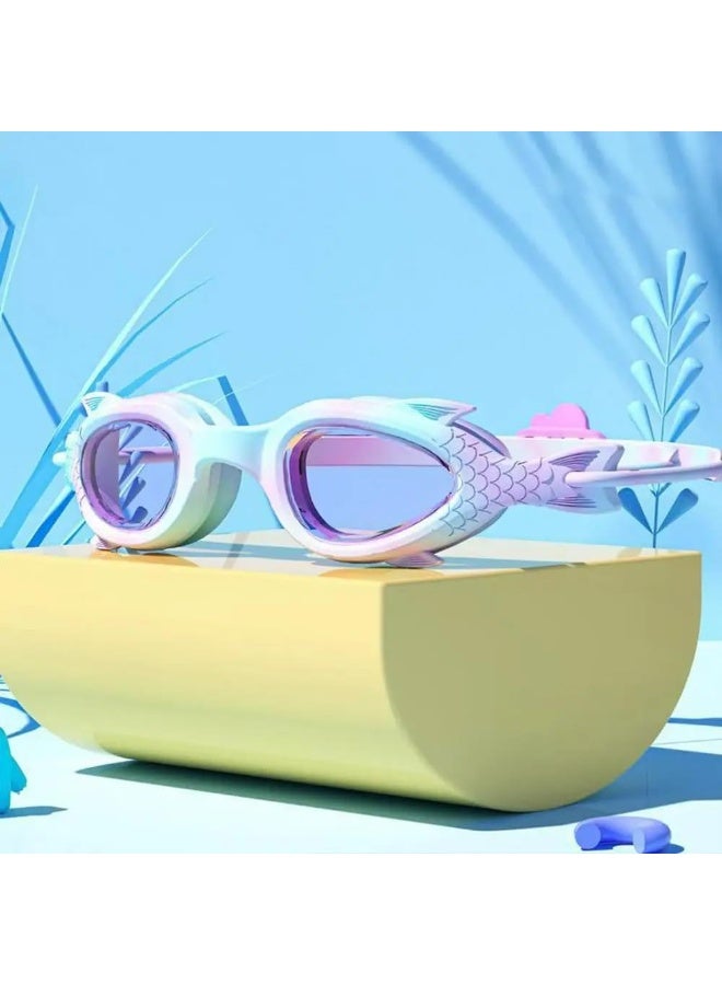 نظارات سباحة للأطفال بتصميم حورية البحر – مقاومة للضباب والحماية من الأشعة فوق البنفسجية UV400، مانعة للتسرب، مصنوعة من السيليكون للأطفال والبنات - Image 4