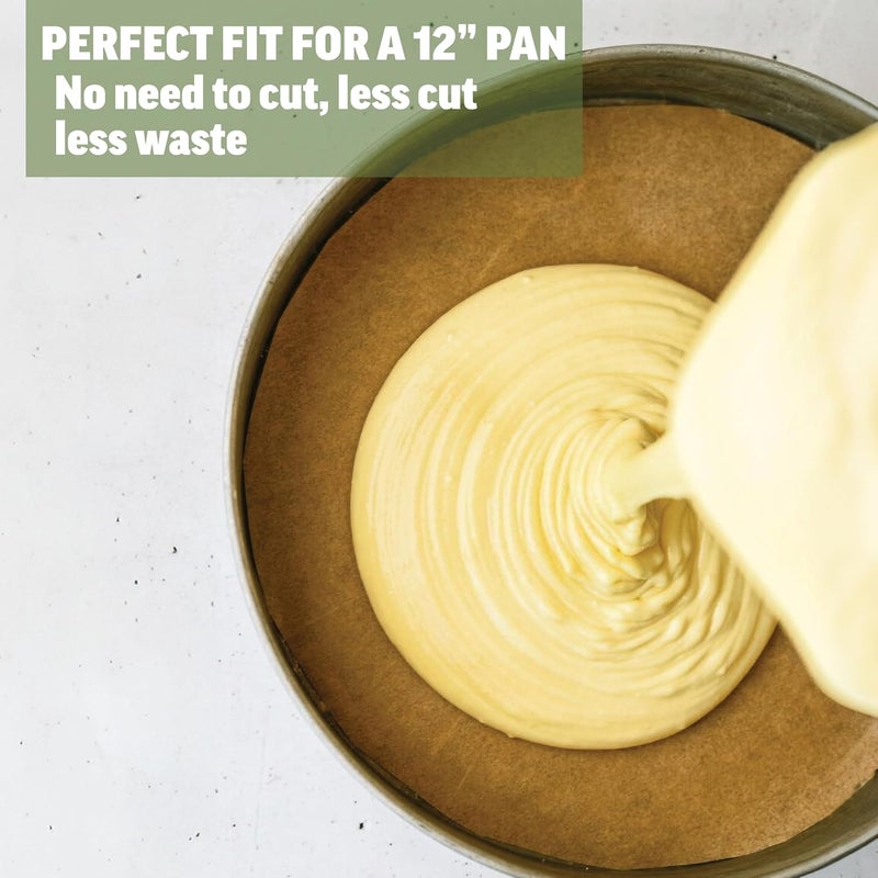 Zenlogy 12 Inch Parchment Paper Rounds (100 Sheets) - Unbleached, Pre-cut, High Heat, Round Liners - Fits 12 inch Round Cake Pans, Pizza Pans, and Air Fryer - Image 5