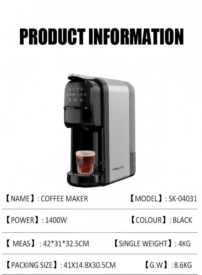 sokany Small Household Coffee Machine, Stylish High-End Office Coffee Machine (1400 Watts, Europe Standard) - Image 2
