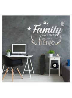 SYOSI 3D Acrylic Mirror Decal Wall Decor Stickers Family Letter Quotes Wall Stickers Removable DIY Motivational Family Butterfly Mirror Stickers for Home Living Room Bedroom Office Wall Decorations  - Image 2
