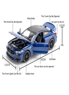 die cast 1:32 Compatible for BMW M8 Coupe Model Car Toy, Zinc Alloy Pull Back Toy car with Sound and Light for Kids & Adults (Blue)  - Image 4