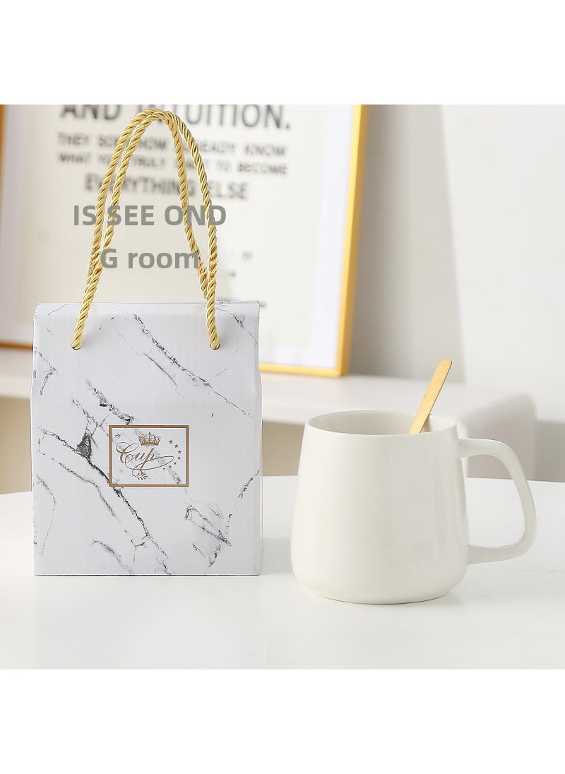 Generic Ceramic Mug Gift Set with Spoon Elegant Souvenir Yaoguang white gift box 