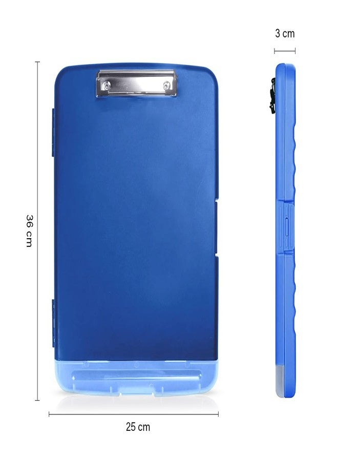 oddpod™ Moto Heavy Duty Clipboard with Side Opening/Clip Pad with Low Profile Clip for Dual Storage of A4 Papers and Pen Holder (Blue) - Image 3