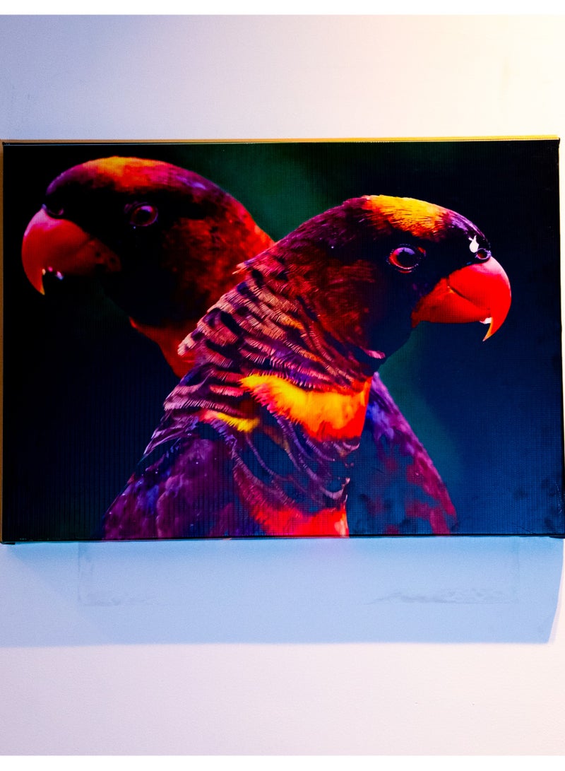 Vibrant Parrot duo Canvas Wall Frame - Image 3