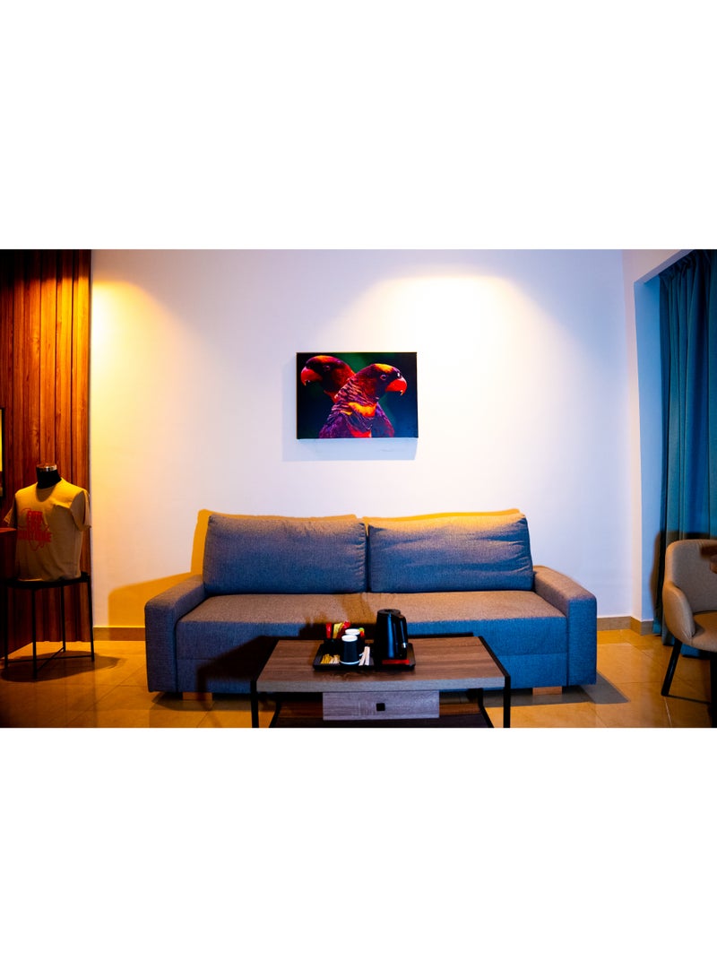 Vibrant Parrot duo Canvas Wall Frame - Image 4