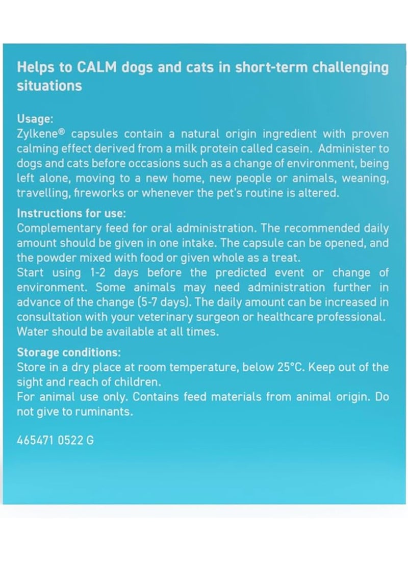 Vetoquinol Zylkene Calming Supplements For Cats And Dogs Up To 10kg 20 Capsules - Image 2