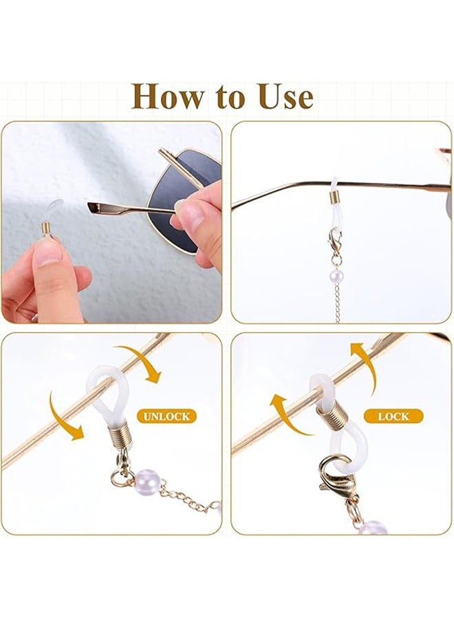 سلسلة نظارات من قطعتين مرصعة باللؤلؤ، سلسلة نظارات شمسية أنيقة، حبل نظارات القراءة، حامل نظارات، قلادة نظارات القراءة