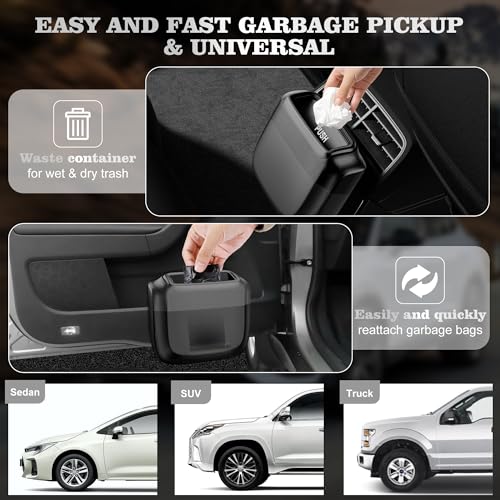 OUDEW 2 Packs Car Trash Can with Lid，Built-in Storage Garbage Bag，Leakproof Vehicle Trash，Car Accessories for Interior,Mini Garbage Bin for Automotive, Office, Kitchen,Bedroom，with 30pcs Trash Bags - Image 5