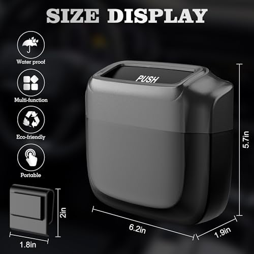 OUDEW 2 Packs Car Trash Can with Lid，Built-in Storage Garbage Bag，Leakproof Vehicle Trash，Car Accessories for Interior,Mini Garbage Bin for Automotive, Office, Kitchen,Bedroom，with 30pcs Trash Bags - Image 2