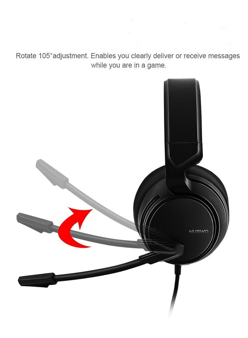 NUBWO N12 Gaming Headphones 3.5mm AUX Over-ear Headset with Mic Noise Reduction Volume Control - Image 5