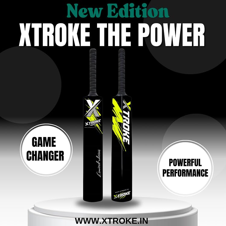 XTROKE Power Edition Hard Plastic Cricket Bat for Tennis Ball with Free Tennis Ball & Bat Cover | Lightweight Durable Bat for Kids, Adults & Beginners | Full Size Practice Cricket Bat - Image 2