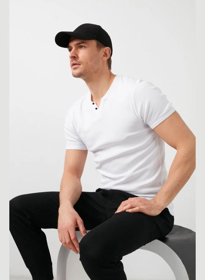 Buratti  Buratti 100% Cotton V Neck Slim Fit T Shirt Men's T SHIRT 5902122 for Men | Best Price UAE