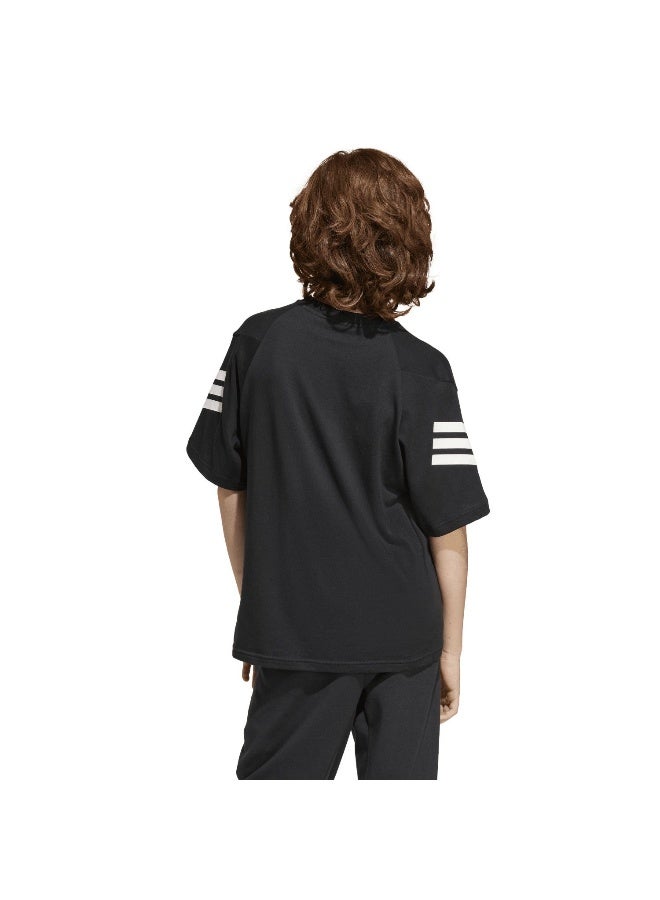 Adidas J Fi 3S T Black Training T-Shirts For Junior 7-8Y - Image 3
