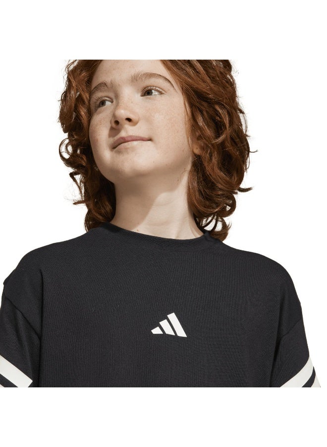 Adidas J Fi 3S T Black Training T-Shirts For Junior 7-8Y - Image 5
