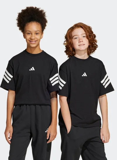 Adidas J Fi 3S T Black Training T-Shirts For Junior 7-8Y