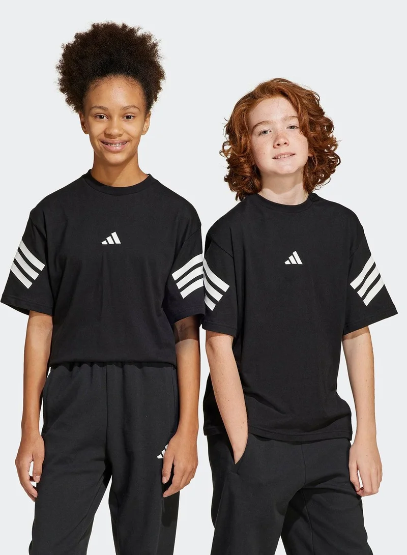 Adidas J Fi 3S T Black Training T-Shirts For Junior 7-8Y