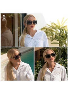 Sunglasses For Women & Men Square Wide Thick Frame Shades Retro Trendy Fashion Uv Protection Sj2349 (Matt White,Gold,Gradient Brown Lens) - pzsku/ZFA6C53E6030D4C667AFCZ/45/_/1735817698/eaadc7ff-2e7a-4255-b7ae-b1c6aa7a70a6